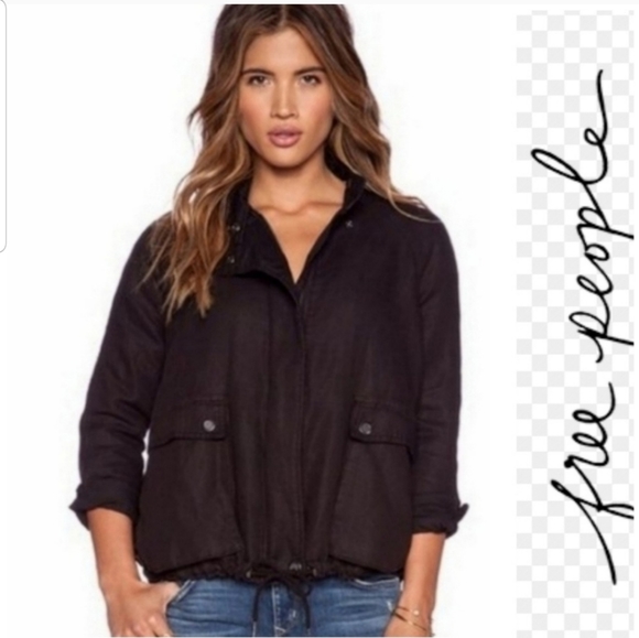 Free People Linen Bomber Jacket - Picture 3 of 3